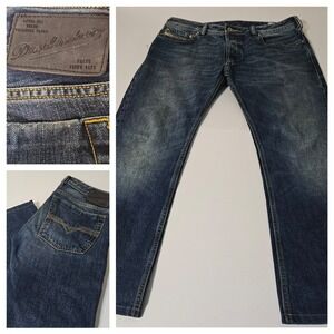 Diesel Jeans Mens 32x28 Blue Zatiny Regular Button Fly MADE IN ITALY